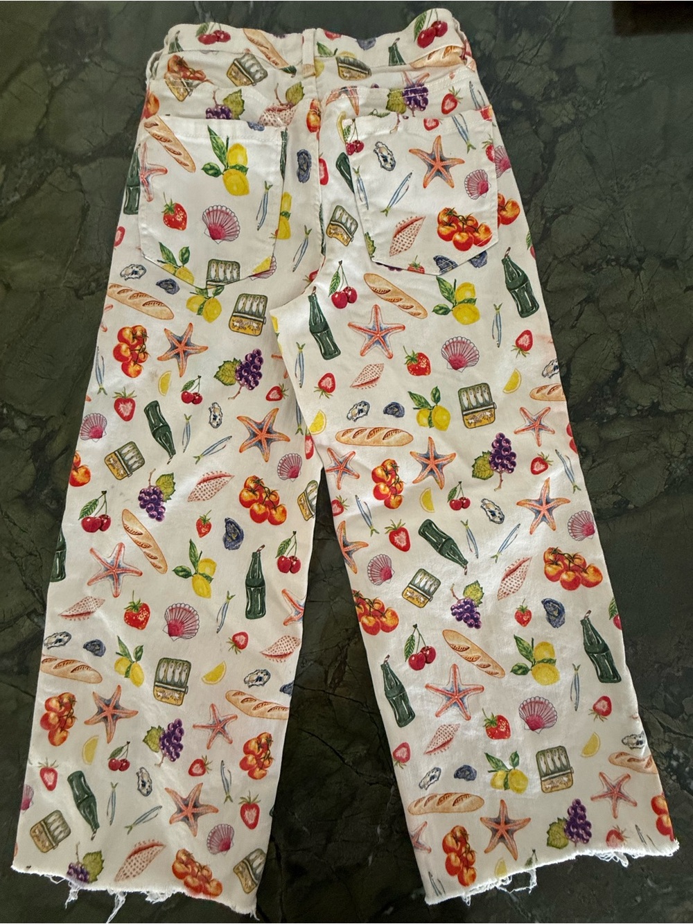 Oat NY 0/25 Wide-Leg Bottoms with Fruit & Sea Motif - Picture 2 of 7